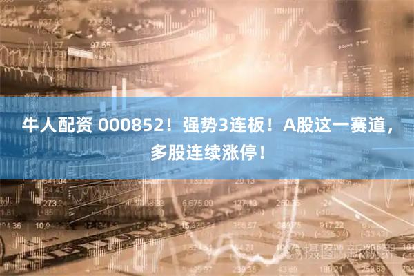 牛人配资 000852！强势3连板！A股这一赛道，多股连续涨停！